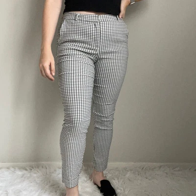 Pantalones a Cuadros Rachel Zoe Blanco y Negro Talla 6 Foto 1 de 4