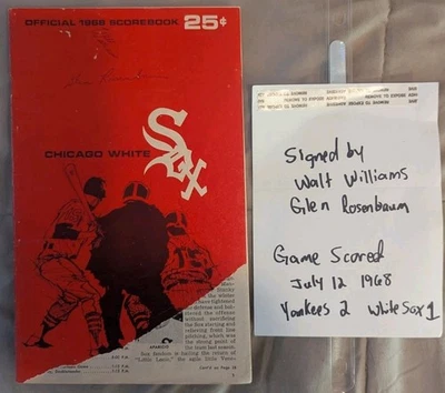 Chicago White Sox 1968 Score Book vs New York Yankees July 12 2-1 Yankees Signed - Image 1 of 4