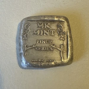 1 ozt MK BarZ Pin Up - November Stamped Square .999 Fine Silver - Picture 1 of 2