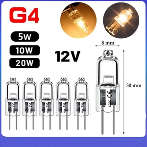 10 x G4 HALOGEN BULBS 5W 10W 20W Warm Light Globe Warm White 12V - Picture 1 of 16