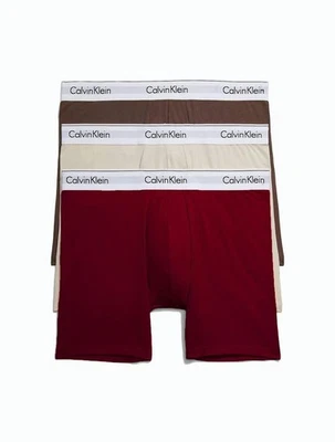 Paquete de 3 calzoncillos boxer Calvin Klein modernos de algodón elástico para hombre nuevos con etiquetas NB2381 Foto 1 de 4