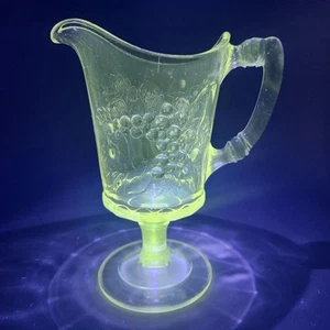 EAPG Cornucopia Strawberry & Currant Footed Victorian Creamer, Manganese Glass - Picture 1 of 9