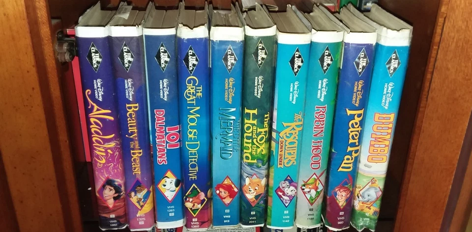 Walt Disney Black Diamond VHS 10 LOT BEAUTY AND THE BEAST ALADIN LITTLE MERMAID - Image 1 of 1