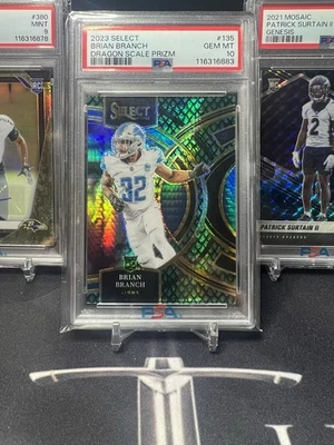 2023 Panini Select - Premier Level Brian Branch #135 Dragon Scale Prizm /70 (RC) - Image 1 of 4