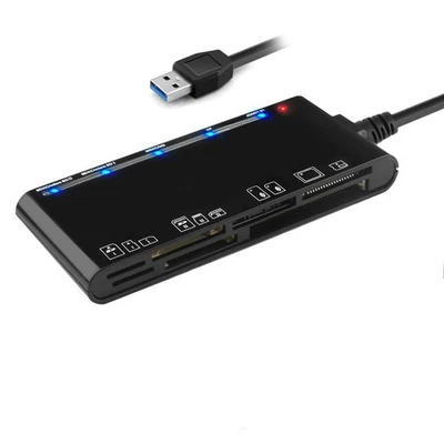 Multi-Slot USB 3.0 Memory Card Reader SD Micro SD CF TF MS XD 7-In-1 Adapter Hub - Image 1 of 4