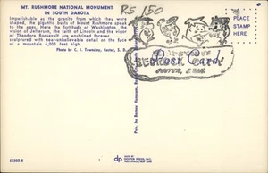 South Dakota Flintstones Briefmarke auf Rückseite SD Vintage Postkarte - Bild 1 von 2