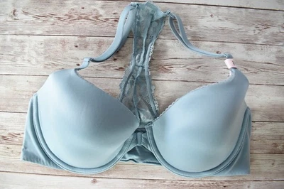 36D *BODY BY VICTORIA'S* SECRET LIGHTLY LINED DEMI RACERBACK BRA *Juniper Blue* - Image 1 of 4