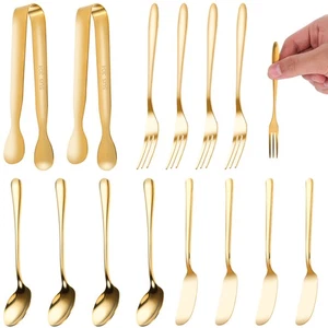 Kaffeelöffel Zuckerwürfel Set Kleine Teelöffel Kuchengabeln Und Mini -Zange - Bild 1 von 11