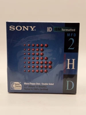 Micro Disquetes Sony 2HD 3.5" IBM Formateados Doble Cara (Paquete de 10) NUEVO SELLADO Foto 1 de 4