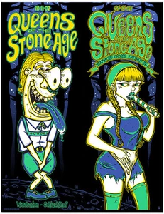 SET DI 2 POSTER CONCERTO REEENS OF THE STONE AGE GERMANY 07 MOLTO RARO - Foto 1 di 1
