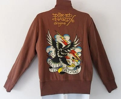 Ed Hardy CHRISTIAN AUDIGIER~NEW YORK Track sweat shirt Jacket TATTOO EAGLE~Men M - Image 1 of 4