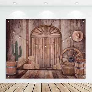 Cowboy Decorations Backdrop Western Party Decorations Rustic Background Banne... - Picture 1 of 7