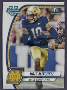 2024 Bowman University Chrome Kris Mitchell #117 (RC) Notre Dame Fighting Irish - Bild 1 von 2