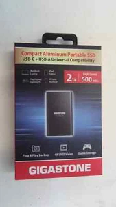 New Gigastone Portable Compact Aluminum Portable SSD 2TB External SSD GS-SSD-P20 - Bild 1 von 1