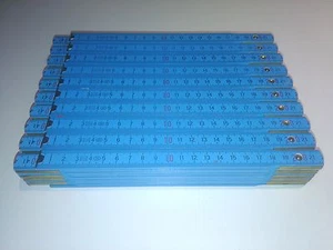 10 ZOLLSTÖCKE 2 METER AUS HOLZ UNBENUTZT HAUS BAU UMBAU NEU RENOVIERUNG HELLBLAU - Bild 1 von 1