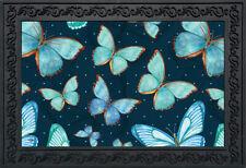 Blue Butterflies Spring Doormat Indoor Outdoor 18" x 30" Briarwood Lane