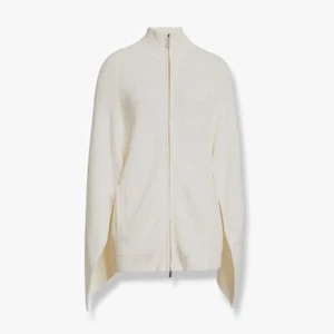 $398 Hugo Boss Women's Ivory Wool Blend Cape-Sleeve Cardigan Sweater Size PCS - Picture 1 of 6