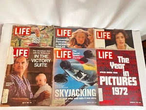 Lot (6) Vintage 1972 Life Magazines Year in Pictures Skyjacking POW The 50's - Picture 1 of 11