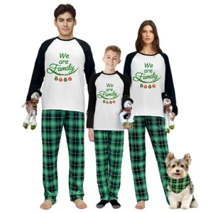 2024 Christmas Matching Family Pajamas We Are Family Green Plaids Pajamas - Picture 1 of 11