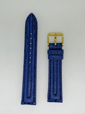 Correa de reloj Hadley Roma 18MM piel de tiburón azul Foto 1 de 2
