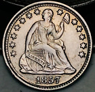 1857 Seated Liberty Half Dime 5C Choice Ungraded 90% Silver US Coin CC20927