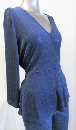 Camicia camicetta mini abito Michael Kors nuovo con etichette L (USA) taglia 40 blu scuro 