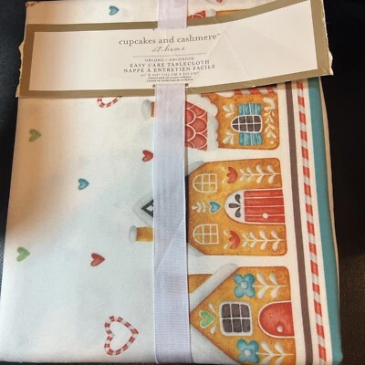 Toalha de mesa para casa de pão de gengibre de Natal cupcakes e cashmere NOVA 60 x 102 (8-10) - Imagem 1 de 4