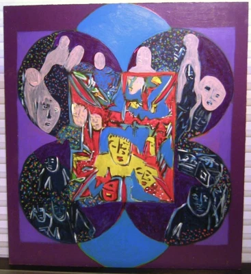 Vintage Abstract Expressionist Oil Painting by Harlene Allen Woodstock, NY - Image 1 of 2