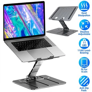 Laptop Stand Riser Stepless Adjustable Foldable Ergonomic Computer Notebook Desk - Picture 1 of 38