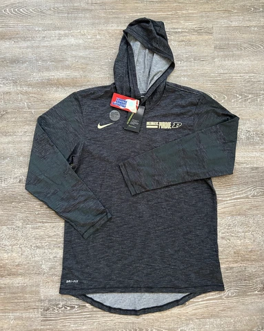 NEW Nike Purdue Boilermakers Dri Fit Tee Hoodie Shirt Warmup Basketball Black Cover