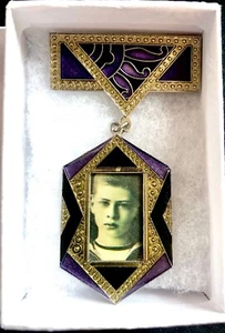 Art Deco sehr einzigartige Fotobrosche mit Stiftaufsatz LILA (Foto kann geändert werden) - Bild 1 von 2