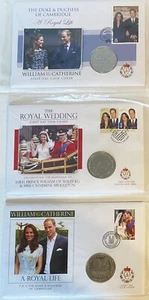 Una colección de monedas, sellos Príncipe William y Catalina Duque, Duquesa Cambridge - Imagen 1 de 10