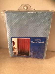 Carnation Home Fashions Lauren Blue 70-Inch by 72-Inch Fabric Shower Curtain - Picture 1 of 6