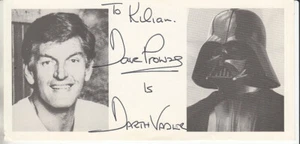 Autographe Star Wars Dave Browse Darth Vader - Picture 1 of 2