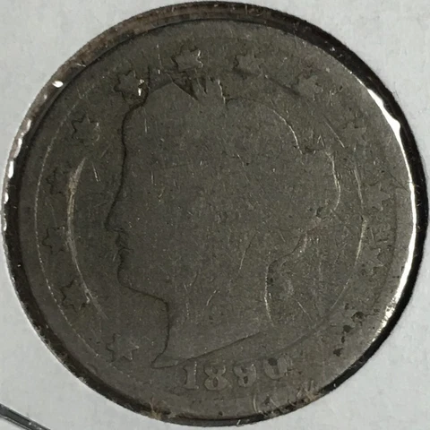 1890 United States Liberty "V" Nickel - With Cents (AG) Carded KM#112 - 3228 Cover