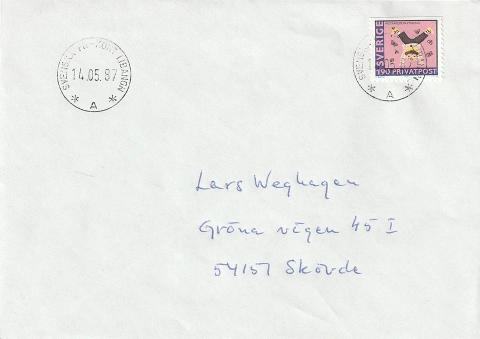 SWEDEN: Military Swedish UN-Battalion Libanon/Lebanon, Cover 1987. - Image 1 of 1