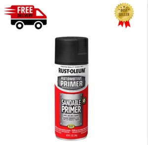 Rust-Oleum 249418 Automotive Sandable Primer Spray Paint 12 oz Black  (2 PACK ) - Picture 1 of 7