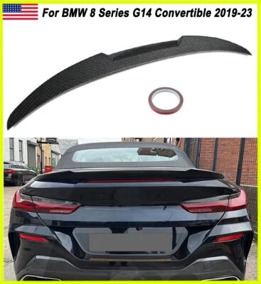 For BMW 8 Series G14 840i M850i Convertible 19-23 Rear Spoiler Lip Carbon Style - Imagem 1 de 4