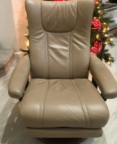 Wing Style Leather Power Leg & Back Recliner Cover