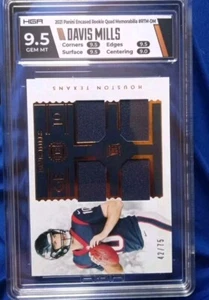 2021 Panini Encased Rookie Quad Memorabilia Davis Mills RTM-DH /75 Graded Texans - Bild 1 von 2