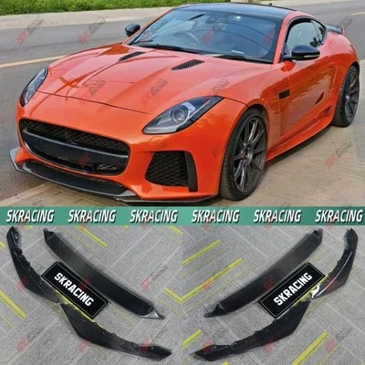 适用于捷豹 F 型 2017 - 2020 前保险杠唇锅套件未上色/碳纤维 — 第 1/4 张图片