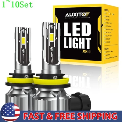 H11 LED Faro Super Bombillas Brillante 6500K Blanco 10000LM HAZ ALTO/BAJO 1-10Set Foto 1 de 4