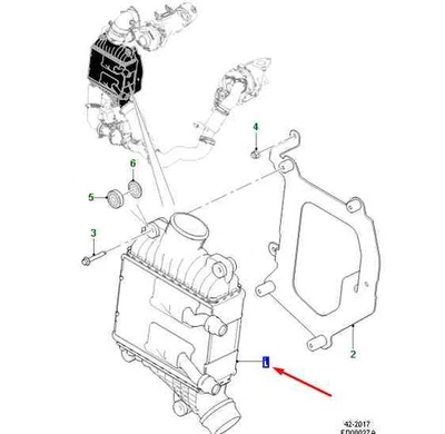 JAGUAR F-PACE X761 Ladeluftkühler T2H9445 NEU ORIGINAL - Image 1 of 2