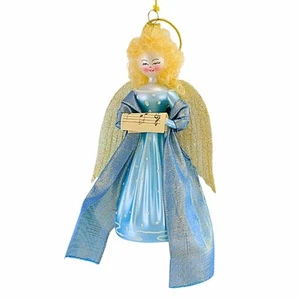 De Carlini Italian Ornaments Heavenly Melody In Blue Tree Ornament Angel Music - Picture 1 of 4