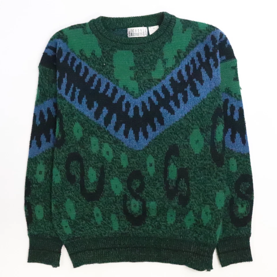 Suéter Vintage City Streets Abstracto Cuello Redondo Talla Mediana Foto 1 de 4