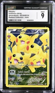 Pokemon Pikachu RC29/RC32 CGC 9 Mint 9 XY Generations Radiant Collection Holo - Picture 1 of 3