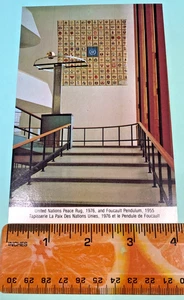 Friedensteppich der Vereinten Nationen & Foucault Pendel ungelaufene Postkarte ca. 80er Jahre - Bild 1 von 4