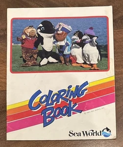 Sea World 1983 Vintage Malbuch ungefärbt Shamu Dolly Delphin Pinguin gebeizt - Bild 1 von 24
