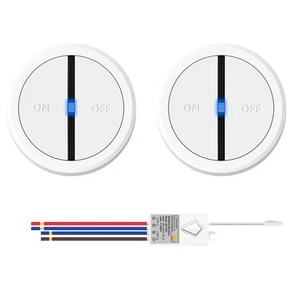 Wireless Light Switch Receiver Mini Remote Control Wall ON/OFF 2 Switch+Receiver - Picture 1 of 12