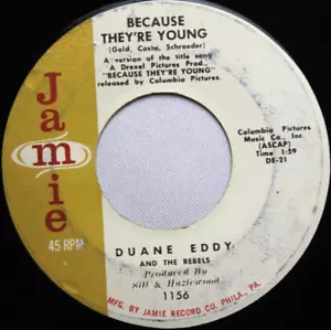 DUANE EDDY REBEL WALK / BECAUSE THEY'RE YOUNG 45 7" RECORD *QUICK SHIP* - Picture 1 of 2